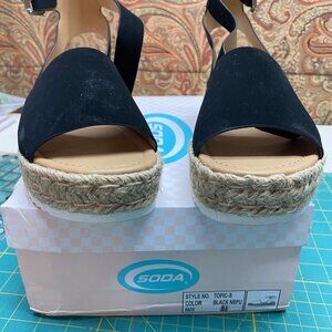Soda Topic-S Black Nubuck espadrilles, size US 8.5